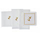 Altar linens set with dove and chalice, linen cotton and viscose, set of 4 s3