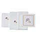Altar linens set with grapes and JHS, linen cotton and viscose, set of 4 s3