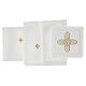 Altar service linens cross gold silver cotton viscose 4 pcs s3