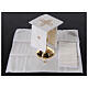 Altar linens set with silver and golden cross, silk cotton and viscose, set of 4 s2