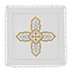 Altar mass linens 4 pcs cross silver gold silk cotton viscose s1