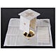 Altar mass linens 4 pcs cross silver gold silk cotton viscose s2