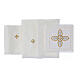 Altar mass linens 4 pcs cross silver gold silk cotton viscose s3