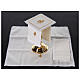 Altar linens set with alpha omega and Chi-Rho, silk cotton and viscose, set of 4 s2