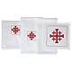 Altar linens of silk, cotton and viscose, set of 4, Jerusalem cross embroidery s3