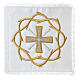 Altar linens of silk, cotton and viscose, set of 4, cross and crown embroidery s1