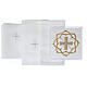 Altar linens of silk, cotton and viscose, set of 4, cross and crown embroidery s3