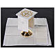 Mass altar linens cross crown gold silk cotton viscose 4 pcs s2