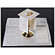 Altar set of 4 linens, Jesus embroidery, silk cotton and viscose s2