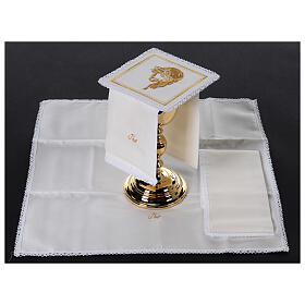 Servicio para Liturgía Jesús oro 4 piezas seda algodón viscosa