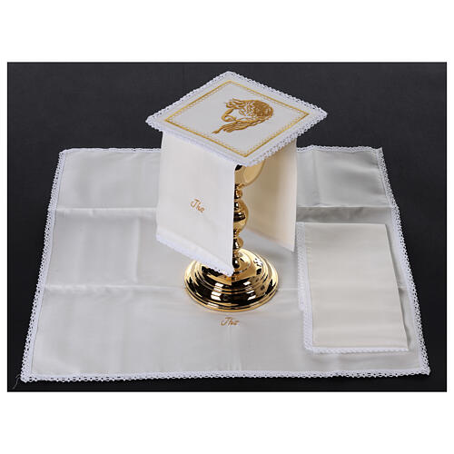 Altar cloths for mass Jesus gold 4 pcs silk cotton viscose 2
