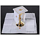 Altar set of 4 linens, Chi-Rho with Alpha and Omega, linen cotton and viscose s2