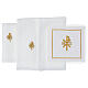 Altar set of 4 linens, Chi-Rho with Alpha and Omega, linen cotton and viscose s3