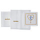 Altar set of 4 linens, Virgin Mary with heart-shaped rosary, linen cotton and viscose s3