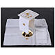 Altar set of 4 linens, Alpha and Omega, linen cotton and viscose s2