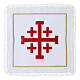Conjunto de altar bordado cruz Jerusalém 4 peças linho algodão viscose s1