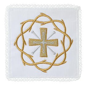 Servicio de misa cruz corona espinas 4 piezas hilo algodón viscosa