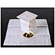 Set of altar linens with white dove, cotton, linen and viscose s2