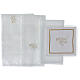 Set of altar linens with white dove, cotton, linen and viscose s3