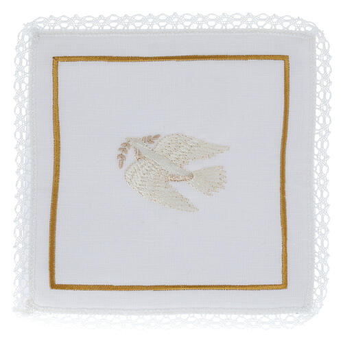 Altar cloths set white dove 4 pcs linen cotton viscose 1