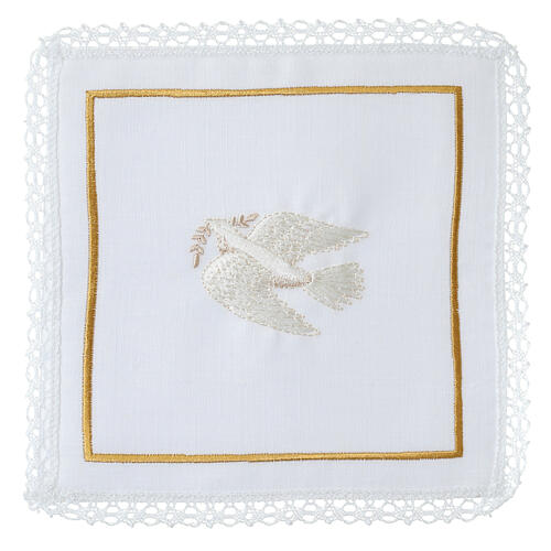 Altar cloths set white dove 4 pcs linen cotton viscose 4