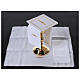 Set of altar linens with golden wheat and grapes, cotton, linen and viscose s2