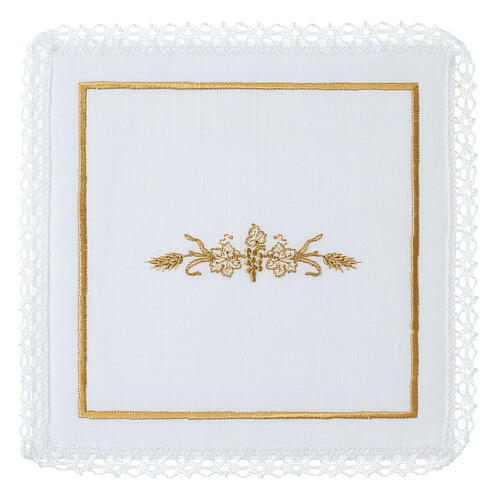 Altar linens set grapes wheat gold linen cotton viscose 4 pcs | online ...