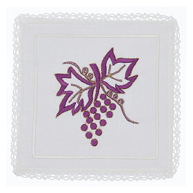 Set 4 linges d'autel raisin violet lin coton viscose