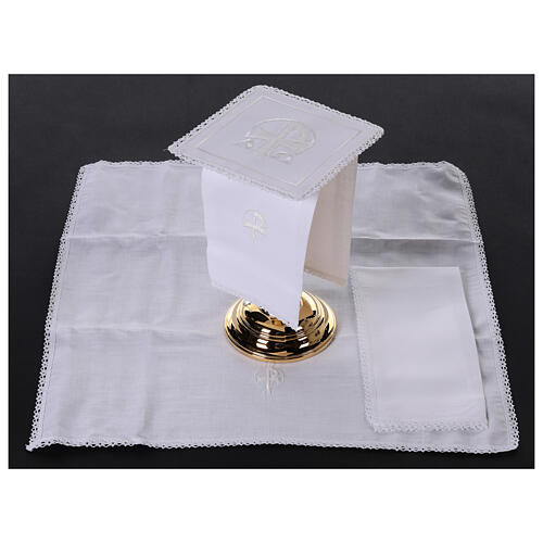 Altar cloth set cross of Aquileia linen cotton viscose 4 pcs 2