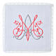 Set of altar linens with Marial initials, cotton, linen and viscose s1