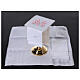 Set of altar linens with Marial initials, cotton, linen and viscose s2