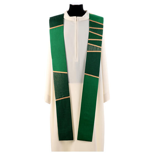 Priest stole with patchwork and golden details by Atelier Sirio 1