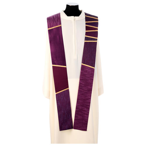 Priest stole with patchwork and golden details by Atelier Sirio 8
