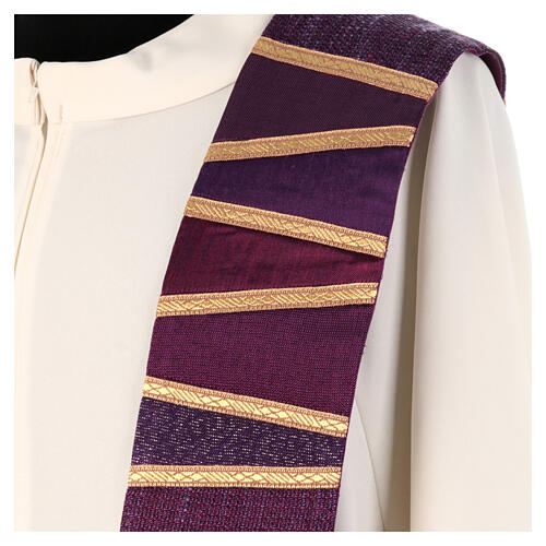 Priest stole with patchwork and golden details by Atelier Sirio 9