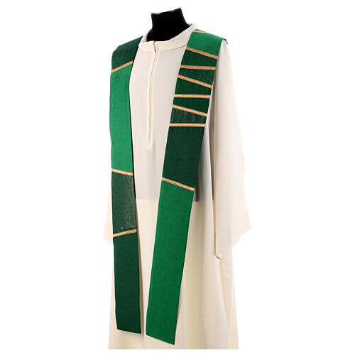 Priest stole with patchwork and golden details by Atelier Sirio 10