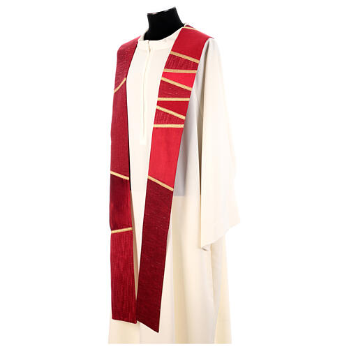 Priest stole with patchwork and golden details by Atelier Sirio 12