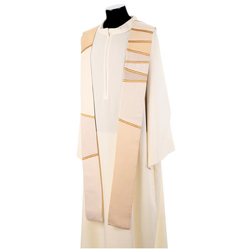 Priest stole with patchwork and golden details by Atelier Sirio 13