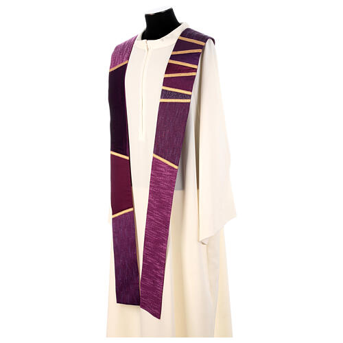 Priest stole with patchwork and golden details by Atelier Sirio 14
