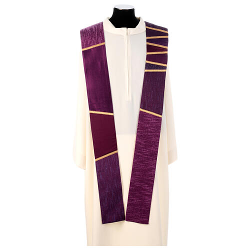 Priest stole with patchwork and golden details by Atelier Sirio 4