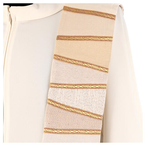 Priest stole with patchwork and golden details by Atelier Sirio 7