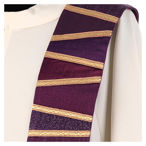 Priest stole with patchwork and golden details by Atelier Sirio 8