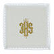 Altar linens with embroidered IHS, set of 4, white cotton s1