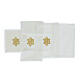 Altar linens with embroidered IHS, set of 4, white cotton s2