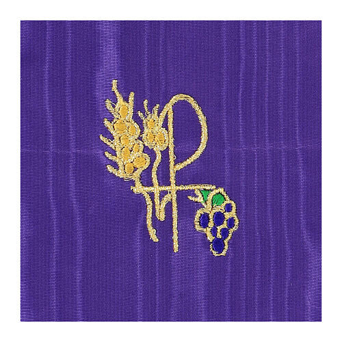 Palla aus Satin mit XP-Symbol und Weintraubenmotiv, violett – 15 × 15 cm 2