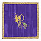 XP purple satin embroidered pall for chalice s1