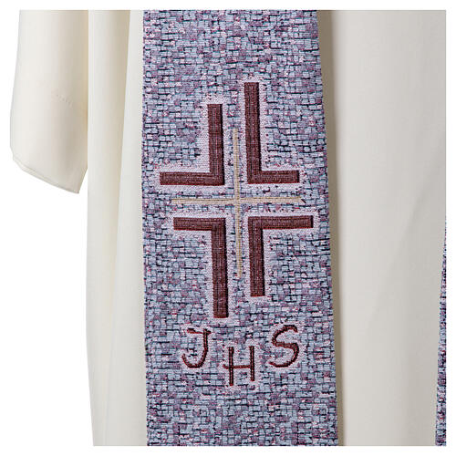 Étole pointue Christ avec couronne d'épines violette 4