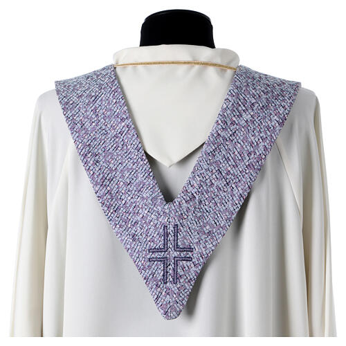 Étole pointue Christ avec couronne d'épines violette 5