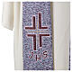Étole pointue Christ avec couronne d'épines violette s4