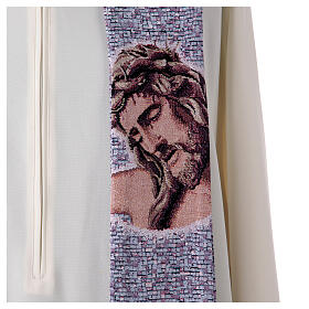 Stola a punta Cristo con corona di spine viola morello