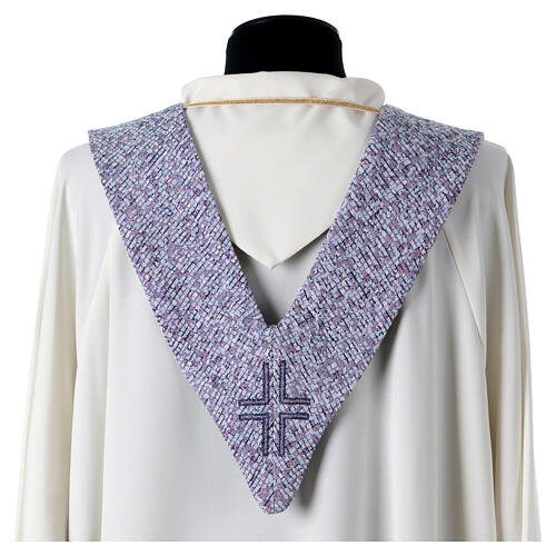 Stola a punta Cristo con corona di spine viola morello 5